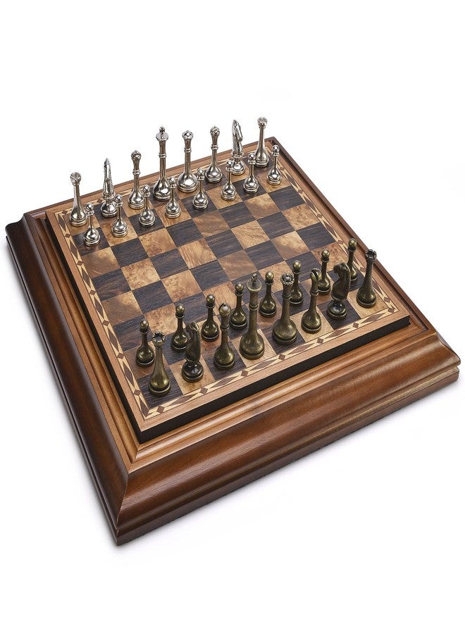 AMEROUS 14 inches Wooden Chess Set with Metal Chess Pieces / 2.5'' King/Storage for Chessmen/Gift Package/Instructions/Classic Board Game - Image 2